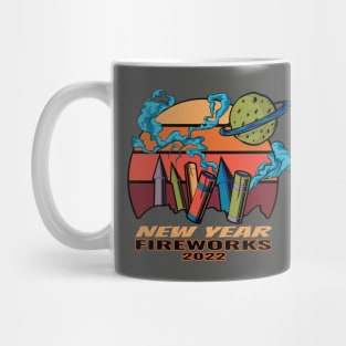 new year fireworks Mug